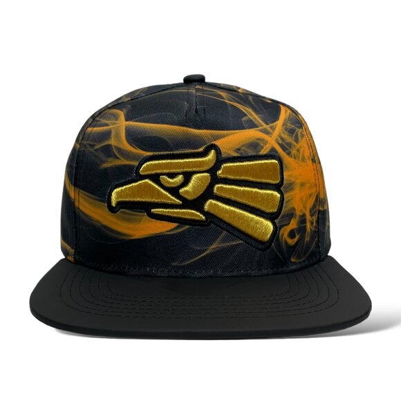 Hecho en Mexico Eagle Snapback Baseball Cap, Gold 3D Embroidery, Flat Brim - Picture 2 of 6